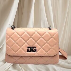 Quilted Gilda Paris Medium Messenger Bag with Thin Strap (GGH-521 Blush) NWT